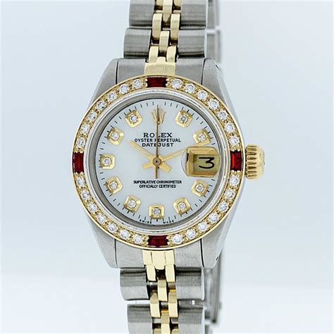 certified used rolex mother of pearl diamond|rolex women's diamond bezel.